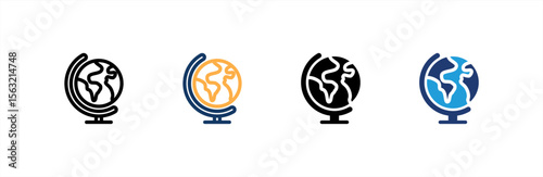 Geography icon set multiple style collection. Vector illustration.