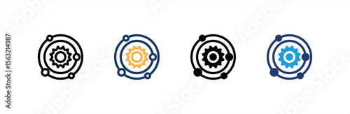 Solar System icon set multiple style collection. Vector illustration.