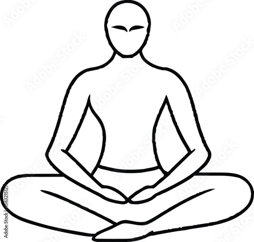 oga Meditation Pose Line Art Icon
