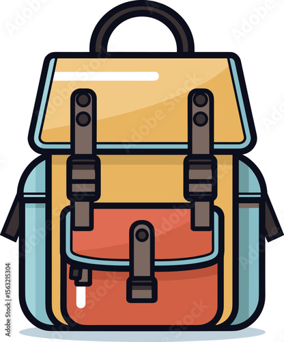 Stylish Travel Backpack Vector Illustration for Adventure and Exploration