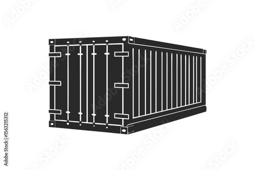 Container silhouette vector illustration
