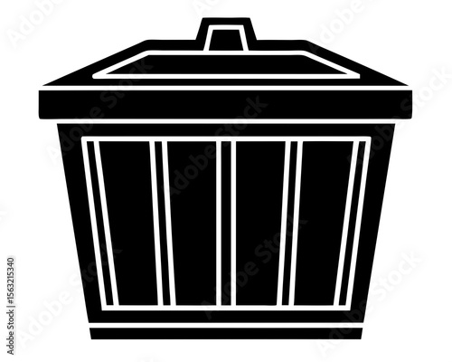 Container silhouette vector illustration