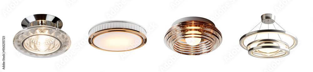 Obraz premium Contemporary ceiling light fixtures with unique design aesthetics transparent background Generative AI