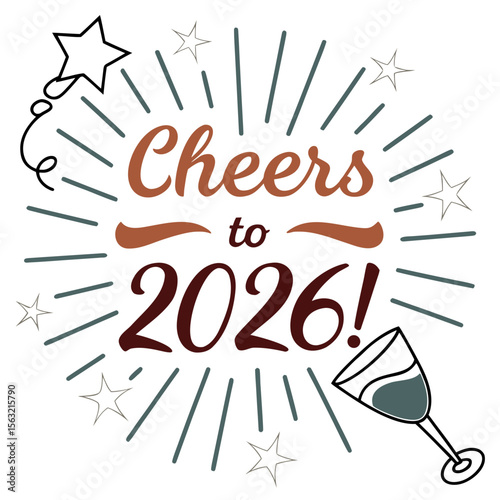 Cheers to new year celebration with sparkling stars