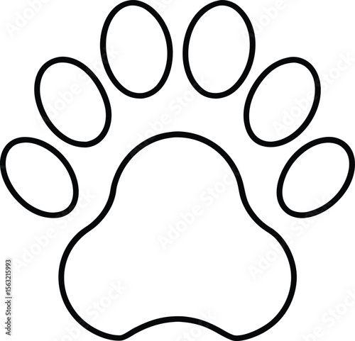 Simple Paw Print Outline Icon