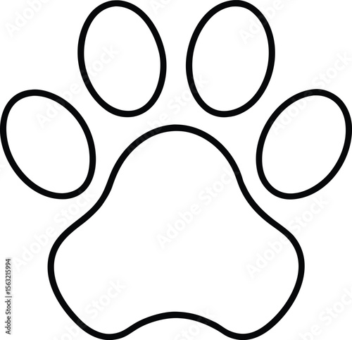Simple Paw Print Outline Icon