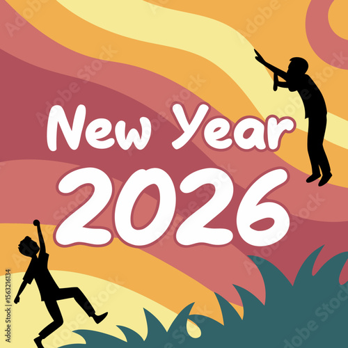 New year celebration with abstract background people