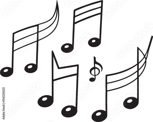 Assorted Musical Notes Illustration,