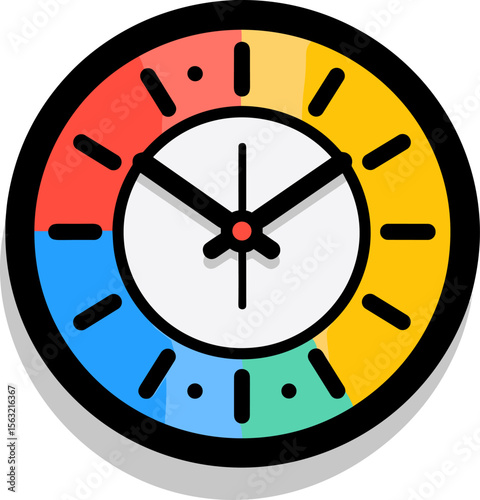 Vibrant Timepiece: A Colorful Clock Icon