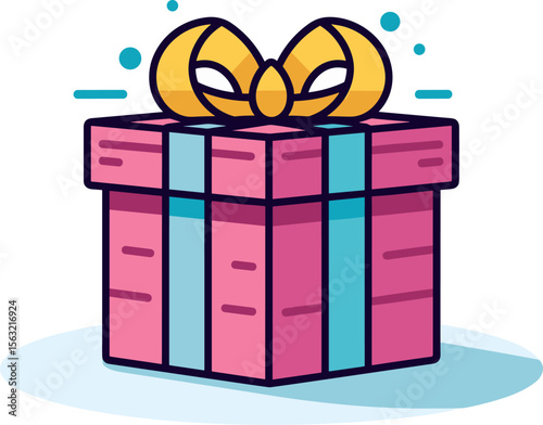 Festive Gift Box with Ribbon and Bow for Celebrations