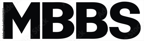The bold black letters MBBS are displayed prominently against a clean white background, representing medical education and healthcare professions.