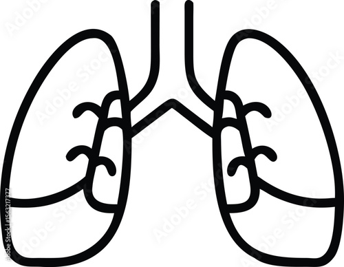 Lungs human organ outline illustration for healthcare and medical design