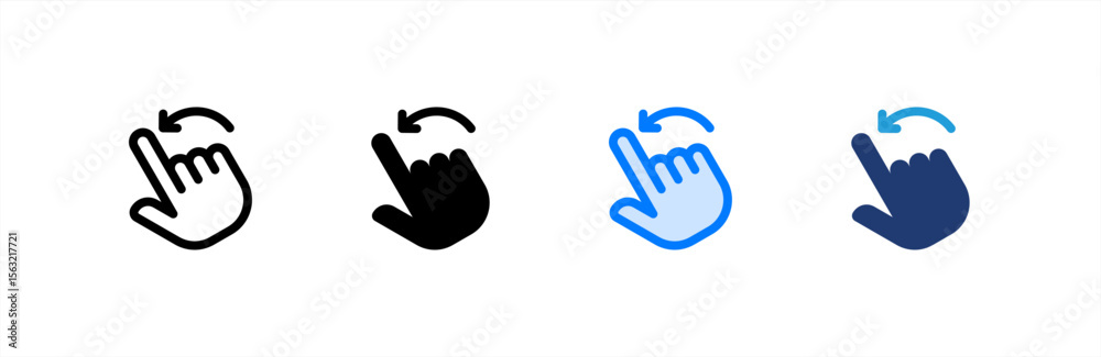 Obraz premium Rotate icon set multiple style collection. Vector illustration.
