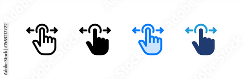 Swipe icon set multiple style collection. Vector illustration.