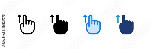Swipe Up icon set multiple style collection. Vector illustration.