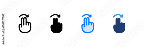 Swipe icon set multiple style collection. Vector illustration.