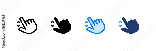Zoom In icon set multiple style collection. Vector illustration.