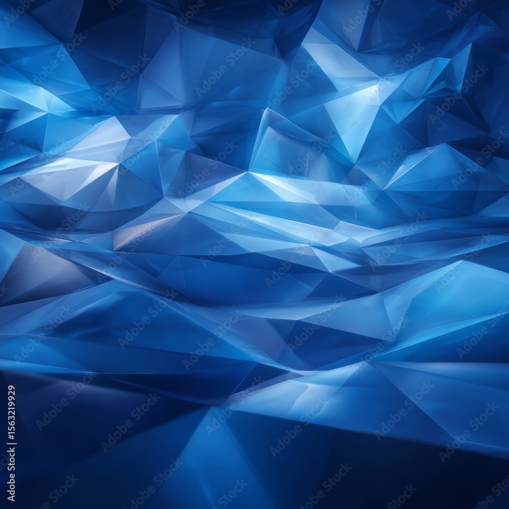 Fototapeta premium Abstract Blue Geometric Background with Sharp Angles and Depth