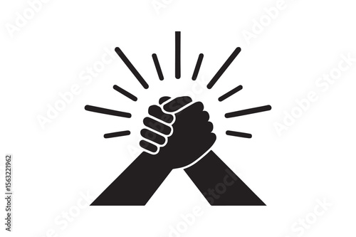 solidarity icon silhouette vector art illustration on white background