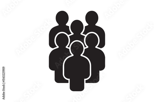 standing together icon silhouette vector art illustration on white background photo