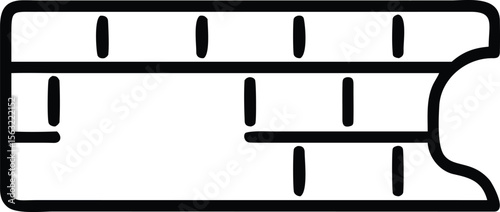 Minimalist outline of memory card icon vector, device storage symbol for design