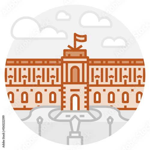 Hofburg Palace (Neue Burg Wing) – Vienna, Austria (filled outline icon) 