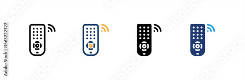 Remote Control icon set multiple style collection. Vector illustration.