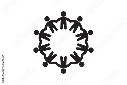 unity circle silhouette vector art illustration on white background
