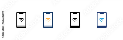 Smartphone icon set multiple style collection. Vector illustration.