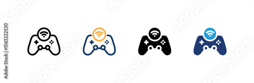 Gamepad icon set multiple style collection. Vector illustration.
