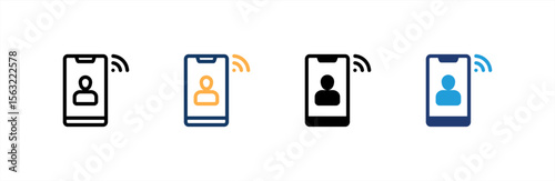 Smartphone icon set multiple style collection. Vector illustration.
