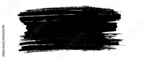 Grunge badge brush, black paint, brush black paint ink stroke, hand drawn black sticker