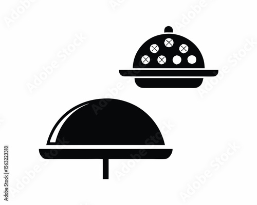 Food Serving silhouette vector illustration