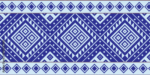 Blue Lao Diamond Pattern