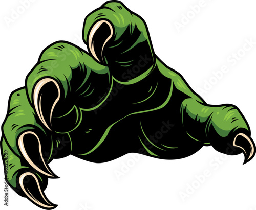 Monster hand with claws. Vector design element