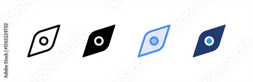 Compass icon set multiple style collection. Vector illustration.