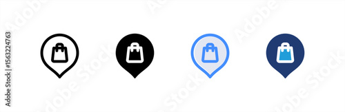 Shopping Centre icon set multiple style collection. Vector illustration.