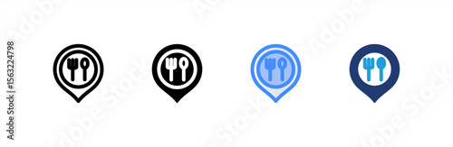 Restaurant icon set multiple style collection. Vector illustration.