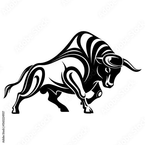 Abstract Bull Art Vector Design 4