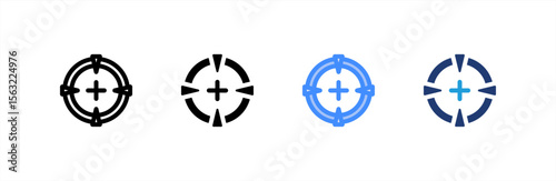 Target icon set multiple style collection. Vector illustration.