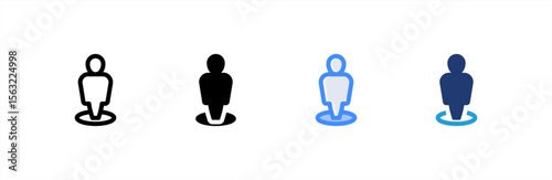Location icon set multiple style collection. Vector illustration.