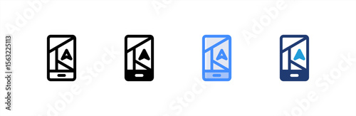 Smartphone icon set multiple style collection. Vector illustration.