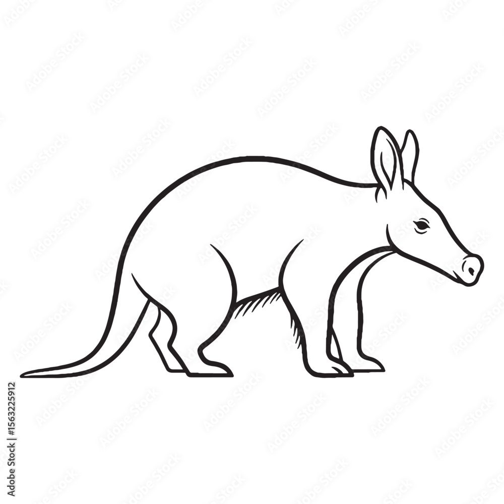 Fototapeta premium Distinctive Unique Aardvark Vector - Original Aardvark Lineart - Standout Aardvark Icon - Eye-Catching Vector Lineart of Aardvark Artwork for Marketing.