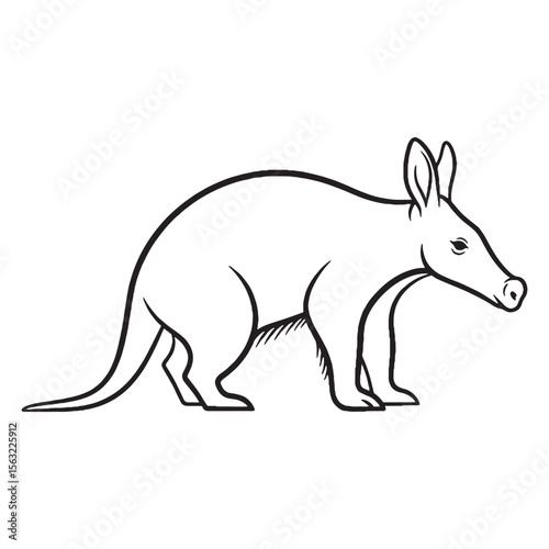 Distinctive Unique Aardvark Vector - Original Aardvark Lineart - Standout Aardvark Icon - Eye-Catching Vector Lineart of Aardvark Artwork for Marketing.

