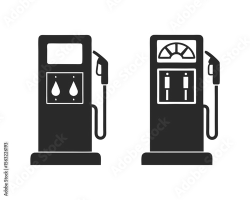 Gas station fuel pump icon silhouette vector illustration