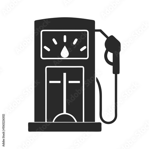 Gas station fuel pump icon silhouette vector illustration