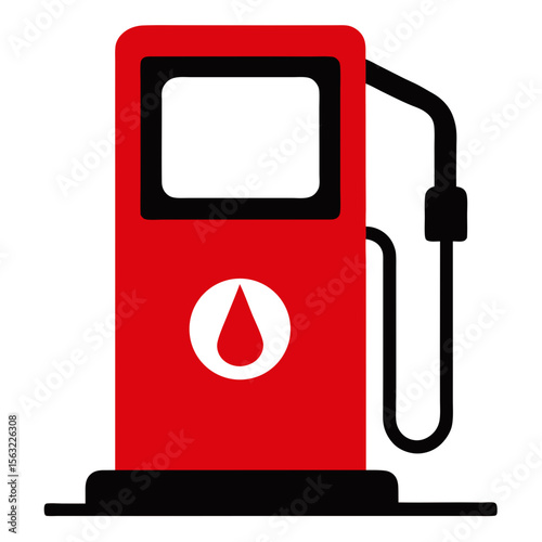 Gas station fuel pump silhouette vector illustration