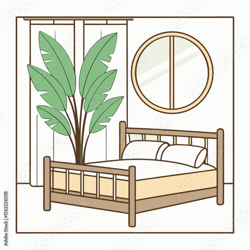 Bedroom interior design minimalist style plant bed