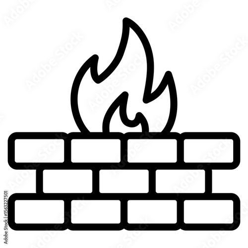 Firewall  Icon Element For Design