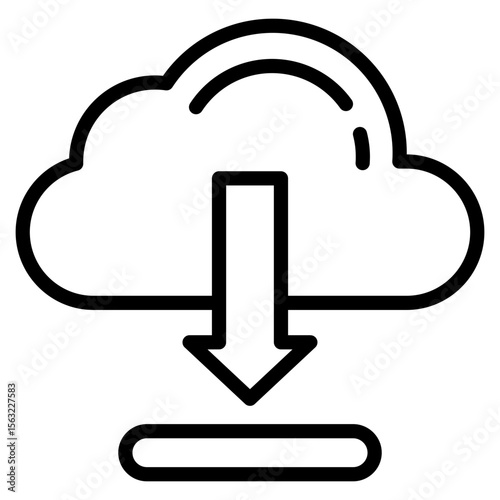 Cloud Download  Icon Element For Design